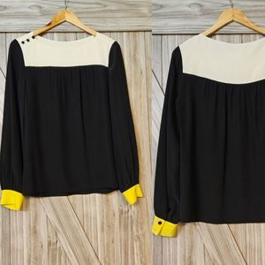 Kate Spade Colorblock ♠️ Black, Yellow Top